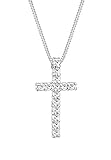 Elli Halskette Damen Kreuz Anhänger Elegant mit Kristallen aus 925 Sterling Silber