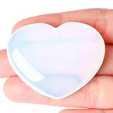 XIANNVXI 45mm Groß Opal Herz aus Steine Kristalle Edelsteine Herzen Liebe Edelstein Heilsteine Heilung Kristall Stein Palmstein Glücksbringer