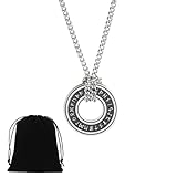 Vintage nordische Wikinger-Runen-Halskette, älterer Futhark-Ring, Corsair-Runenform, Kreis, Talisman-Anhänger, Lederkette, Wikingergeschenk