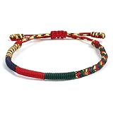Aucuu Glücksarmband, Freundschaft Armband, Geflochtenes Handgefertigtes Verstellbares Tibet Stil Armband für Frauen, Damen, Herren, Kinder und Jungen