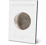 ARTFAVES® Personalisiertes Bild - Mond am Kennenlerntag - Geschenk für Paare, Valentinstag, Jahrestag, Kennenlerndatum als Poster 21 x 30/30 x 40 cm ohne/mit Rahmen oder als Holzbild