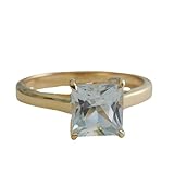 Blautopas Vergoldet Sterling Silber Ring - Natürlicher Edelstein - Geburtstagsgeschenk - Handgefertigte Geschenkideen für Frauen (Größe: US Size 7 / Diameter 17.3)