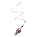 Ptwola Amethyst Pendel Heilender Kristallpendel Edelsteine Sechseckiges Kegel Anhänger Klarer Harz Pendel Ornamente Für Wahrsagen Hexerei Zeremonie Reiki Witchcraft Meditation