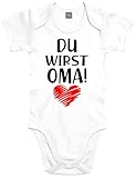 Shirtoo Baby Strampler mit lustigem Du wirst Oma Motiv - Erstausstattung zur Geburt für Mädchen und Jungen