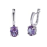 Farbe wechselnde erstellt Alexandrit baumeln Ohrringe 925 Sterling Silber 9 * 7mm Feiner Schmuck für Frauen weiblich Geburtstag einfach