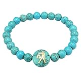 RWGSNB Steine Armband Damen, Sternzeichen Armbänder Blau Türkisfarbenes Edelstein Armband Naturstein Schutz Sternzeichen Horoskop Armreifen Geburtstagsgeschenke für Frauen und Männer Waage
