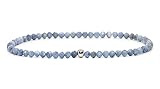 Echtes Blaue Koralle Edelstein Armband facettiert 3mm - verschiedene Längen - Heilstein Schutzstein Edelsteinarmband Glücksbringer Talisman Geschenk Armkette (18, Blaue Koralle)