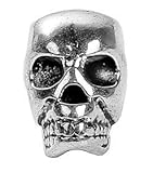 Handarbeit-Lieblingsladen 12 Metall Perlen Totenköpfe, Schädel, Skull, Silber - 12 x 8 mm - Skull DIY für Armbänder Armband Halskette Ketten, Ohrringe Schlüsselanhänger basteln