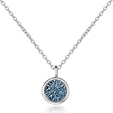 HCMA 925 Silber Schmuck Halskette Runde Form Saphir Edelsteine ​​Anhänger für Frauen Ornamente Hochzeit Schmuck Geschenk