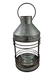 Zink Laterne mit Glas Windlicht im Industrie-Look 40 cm