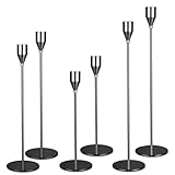 6 Teiliger Kerzenständer Metall, DREI Arten von stabkerzenhalter mit Höhen von 33/28/23 cm. Dekor Kerzenhalter Stabkerze für Hochzeiten, Partys, Geburtstage, Tischdekorationen (Schwarz)