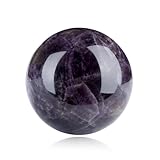 Sahoottie Amethyst Stein Kristallkugel 40mm Natürlich Kristalle Edelsteine Wahrsager Kugel Heilenden Kristallsteinkugeln für Heimdekoration Meditation Reiki Chakraausgleich Dekoration Geschenk