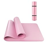 YC Kitchen Yoga Matte, rutschfest und verdickt, gutes Rückstellvermögen, reißfest, hautfreundlich und unbedenklich, geeignet für Fitness/Meditation/Pilates/Yoga, 185 x 61 x 0,8 cm,Rosa
