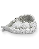 NETONDA Katze Engel Gedenkstein Grabstein Katze für draußen Tiergrabstein Polyresin Katzenfigur Garten wunderschönes Andenken Zuhause Grabschmuck Deko (Reinweiß)