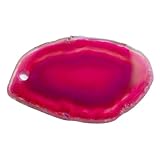 Steinfixx® - Achatscheibe mit 80cm Lederband I Edelstein I Heilstein I Glücksstein I Halskette I Brasilien (Pink)