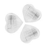 NKlaus 3x Selenit Herzstein 4 cm klein – Natürliche Heilsteine für Reiki, Meditation & Chakra-Arbeit, energetischer Handschmeichler für Entspannung, Schutz & spirituelle Rituale