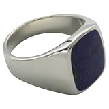 Feiner Siegelring aus 925er Silber mit Lapislazuli, Größe:64 (20.4 mm)