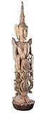 Buddha Figur Thailand Tempelwächter 96cm Gartenfigur Feng Shui Skulptur Polystein Beige cw621 Palazzo Exklusiv