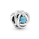 PANDORA Dezember Geburtsstein Türkis-Blauer Ewigkeitskreis Charm aus Sterling-Silber mit Kristallen, 790064C02