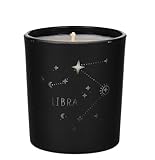 ORIGINALWAX Duft Kerze Sternzeichen Waage (Libra) aus Soja Wachs Schwarz Handgemacht Duftkerzen Sandelholz im Glas Tierkreiszeichen Vegan Candle 180g Geschenkidee 40 Stunden Brennen