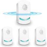 Ultraschall Schädlingsbekämpfer, 4 Stück Mäuseabwehr Mäusevertreiber Ultraschall & Elektronische Insektenschutzmittel, Pest Control Repeller für Mäuse Ratten Mücken Kakerlaken Spinnen Fliegen