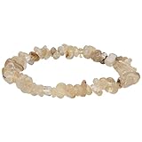 Lebensquelle Plus beliebtes Splitterarmband | Handgefertigtes Elastisches Stretch Splitter Armband | Echter natürlicher Edelstein (Rutilquarz)
