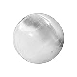 NKlaus Selenit Kugel 5-6 cm – Heilstein für Reiki, Chakra-Harmonisierung & Meditation, ideal für spirituelle Reinigung, Feng Shui & Edelstein-Therapie