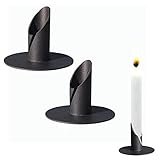 2 Stück Kerzenständer, 2,5cm Schwarz Kerzenständer, Candlelight Dinner Kerzenhalter, für Wohn, Esszimmer und Schlafzimmerdekoration Kamindekoration