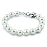Armband 'Manacor' Perlas de Mallorca – aus weißem Perlas de Mallorca – vollständig auf Mallorca nach traditioneller Methode hergestellt. Armband mit Seemannsbrosche.