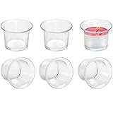 Belle Vous Votivkerzenhalter (6 STK) – Transparente Glas Teelichthalter, Kerzenhalter für Teelichter – Je 4,5 x 4,5 cm - Windlicht Glas Kerzengläser für Hochzeit, Party, Wohnaccessoire, Tischdeko