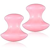 HJZHII 2 Stück Pilz Form Gua Sha Massagewerkzeug, Natual Guasha Stein, Rosenquarz Gesichtsroller Rosenquarz Für Gesicht Hals Augen Beauty Spa Entspannende Verbesserung Von Feinen Linien