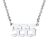 FindChic Silber Engel Nummer Halskette 555 Damen Mädchen Engelszahl Anhänger Kette Freundschaftskette Nummerkette für Valentinstag Geburtstag