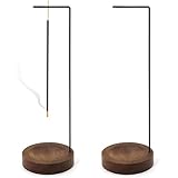 2 Stück Räucherstäbchen Halter, Handgefertigte Holz Basis, Aschefänger für Stäbchen, Umgedrehter Räucherstäbchenhalter für Yoga, Meditation, Home Deko, Aromatherapie, Büro & Schlafzimmer