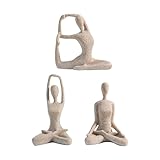 3 Stück Yoga Frau Statue, Yoga Figuren Sammlung, Souvenir Skulptur, Ornament für Esszimmer, Heim Und Bürodekoration, Sandstein