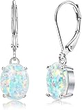 KRFY S925 Silber Ohrringe für Damen Erstellt Opal Ohrringe Ohrstecker Drop Dangle silberohrringe Reifen damenohrringe Crawler Climber CZ Opal Ohrringe Silber 925 für Damen