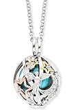 Engelsrufer Heaven Tricolor Klangkugel Anhänger, rhodiniert, gold & roségold, 925er Sterlingsilber Kette mit Zirkonia, verstellbar, nickelfrei, Allergiker geeignet