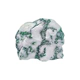 Baumachat Rohstein | Natürlicher Stein | 100% unbehandeltes Mineral | Weiß-Grüner Kristall | Echter Edelstein | Größenwahl (1 Stein L [4cm+])