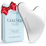 PLANTIFIQUE Gua Sha Edelstahl zur Formung der Kieferpartie und zur Reduzierung von Schwellungen - Gesichtsmassagegerät Guasha Stein - Face Massager