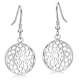 MATERIA Ohrhänger Silber 925 Damen - Lebensblume Blume Ornament rund SO-451-Silber