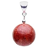 Anhänger Kugel aus Koralle Schaumkoralle Kugel & 925 Silber rot rotbraun glatt Damen