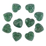 Nupuyai 10 Stück Afrikanische Grüne Jade Herzsteine Kleine Edelsteine Handschmeichler Herz Heilsteine Kristalle Herzform Glücksbringer für Schmuckherstellung Herz Deko