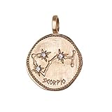 NKlaus Skorpion Sternzeichen Vergoldet 18k Gold 16mm Kettenanhänger Horoskop Zodiak 1683