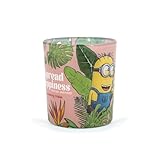 Minions Duftkerze, fruchtiger Raumduft, Kerze im Glas, 110g, Paraffinwachs, Kinderzimmer Deko, rosa
