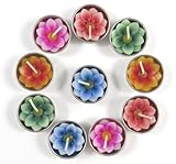 Teelichter und Kerzenhalter Refills mit 10 Duftkerzen in form einer Lotus blume