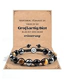 VGWON Geschenke für Männer, Gelbes Tigerauge Armband, Armband Herren, 10 mm Naturstein Perlen, Geschenke für Ihn Mann Vater Freund Opa Sohn Enkel Neffe Bruder Ehemann