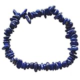 Lapislazuli Edelstein Trommelstein Armband für Damen und Herren | Blaue Steine Splitterarmband | Heilstein und Kraft-Armband