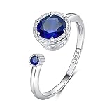Qings Ring Blau Sapphire Geburtsstein Ring,Ringe Geburtsstein September Birthstone Ringe
