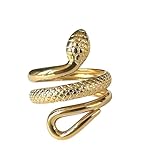 Positiva Jewelry Schlangenring aus 18K Vergoldetem Edelstahl für Damen | Symbol für Erneuerung & Kraft | Wasserfest und Größenverstellbar | Kein Abfärben und Anlaufen | Inklusive eleganter Ringbox