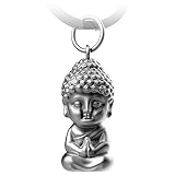 FABACH Buddha Schlüsselanhänger Karma - Buddha Anhänger aus Metall - Mini-Buddha Glücksbringer Auto - Buddhismus Schlüsselanhänger Chakra Yoga Geschenk Figur