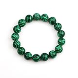SIXDUTON Chakra Malachit Armband für Damen, Paar Freundschafts Armbänder Energiearmband Heilsteine Modeschmuck für Frauen Herren (12MM)